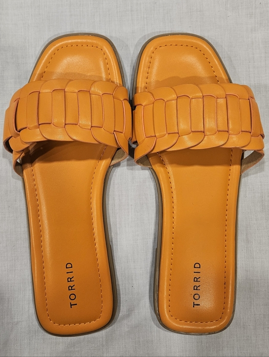 torrid Shoes - Size 10.5 Torrid Bright Orange Braided Slide Sandals - NWOT
